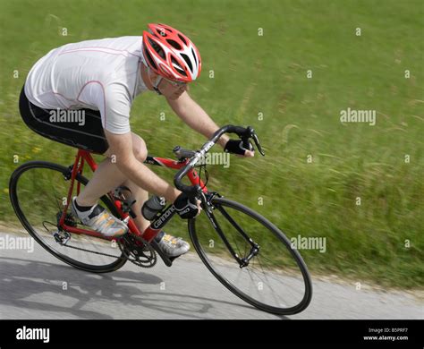 Cyclist Wearing Helmet