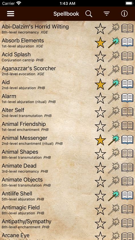D&D 5e Spellbook App