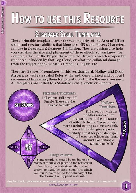 D&D Area Of Effect Templates Printable