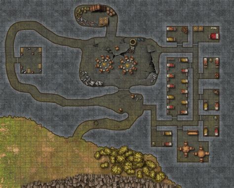 Small Bandit Hideout battlemaps Dungeon maps, Fantasy map, Tabletop