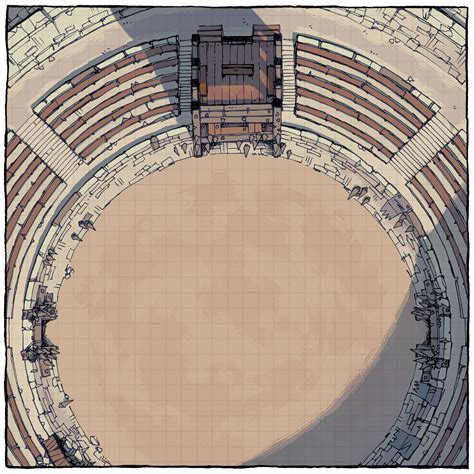 The Greybanner Coliseum Battle Map 2Minute Tabletop Dungeon maps