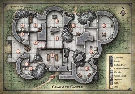 Dungeon map, Dungeon maps, Map