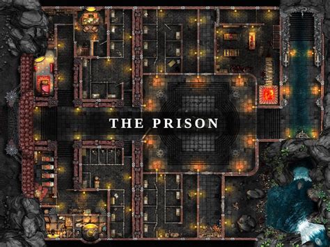 Dungeon Jail Prison RPG Battle Map by 2Minute Tabletop Dungeon
