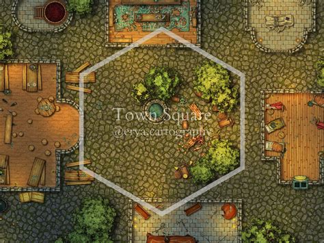 Village Square dndmaps Fantasy city map, Village map, Town map