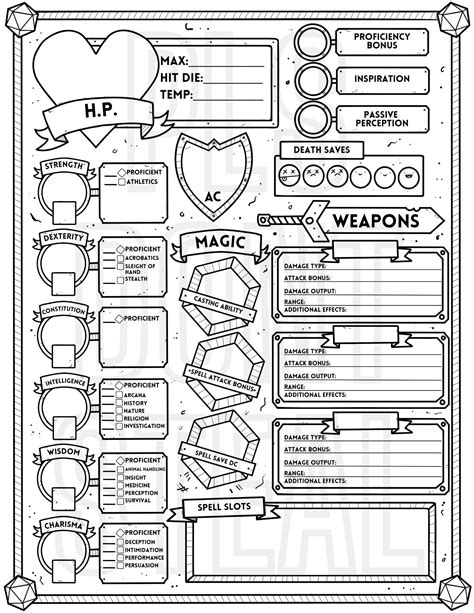 D&amp;D character sheet: getting started