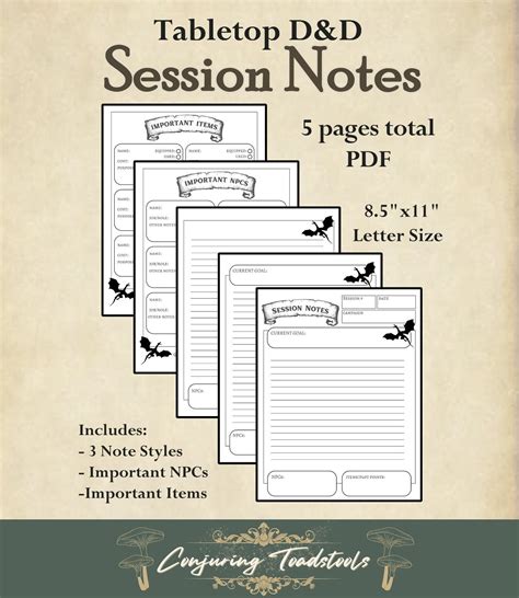 D&d Notes Template