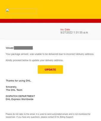 DHL Express phishing attack