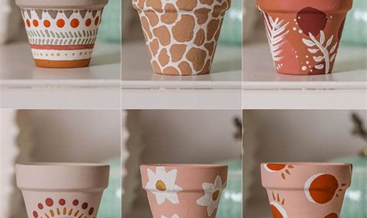 DIY terracotta pot painting stencils for creative designs