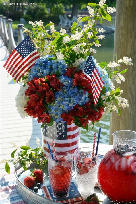 DIY 4th of July Flower Arrangements