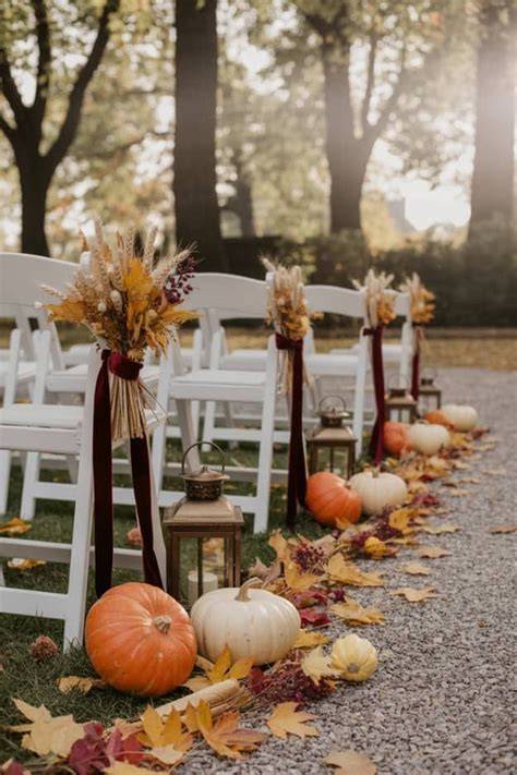 DIY Fall Wedding Aisle Decorations