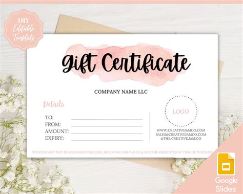 DIY Gift Voucher Templates