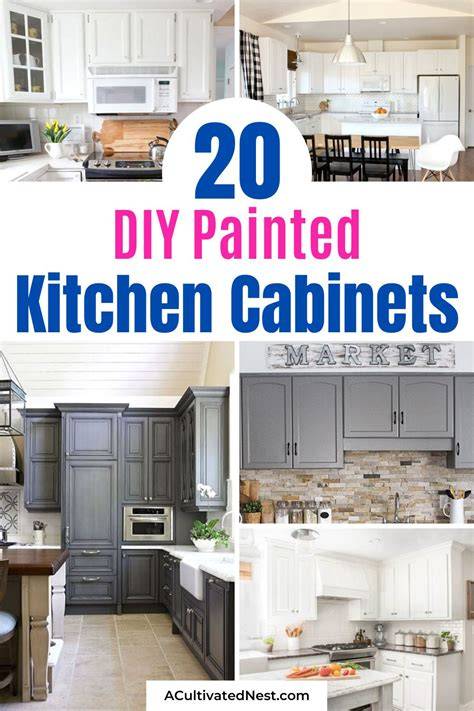 A person painting kitchen cabinets