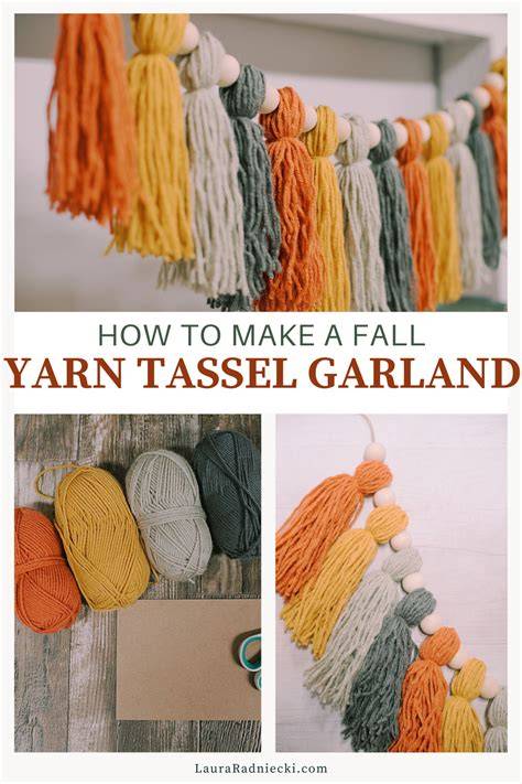 DIY fall yarn garland