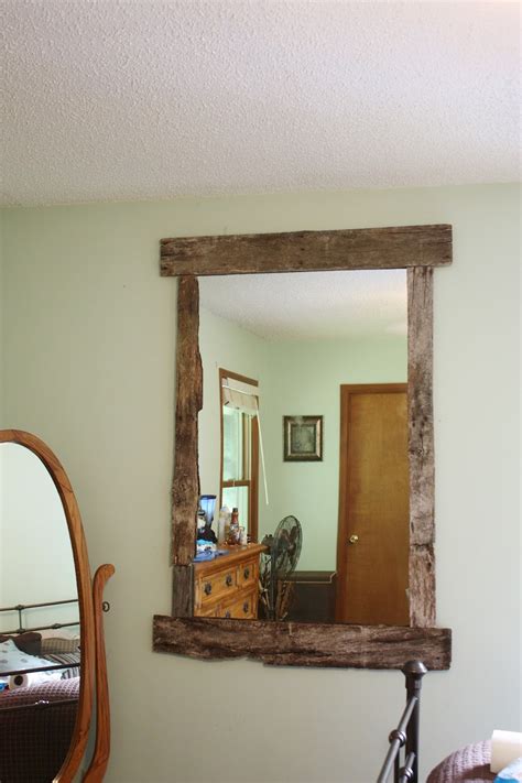 DIY mirror frame rustic look