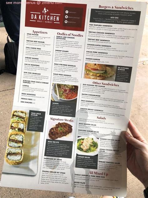 Online Menu of Da Kitchen Maui Restaurant, Kihei, Hawaii, 96753 - Zmenu