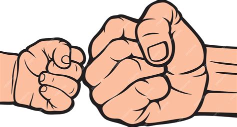 Dad And Baby Fist Bump Vector
