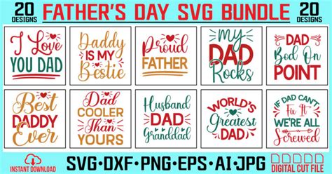 Download Dad Bundle Fathers Day Commercial Use DXF Files