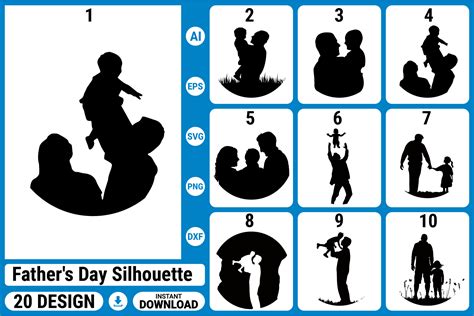 Download Dad Bundle Fathers Day Silhouette For Crafts