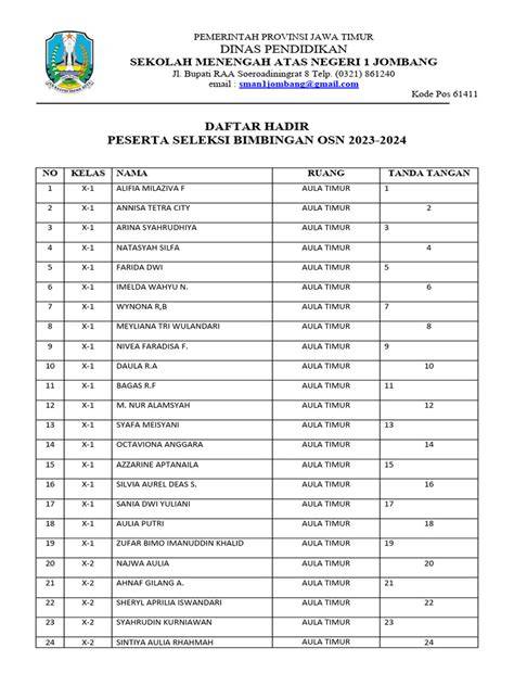 Daftar OSN 2023