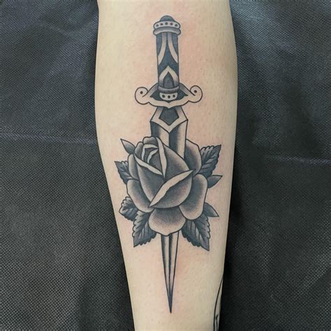 Dagger Rose Tattoo