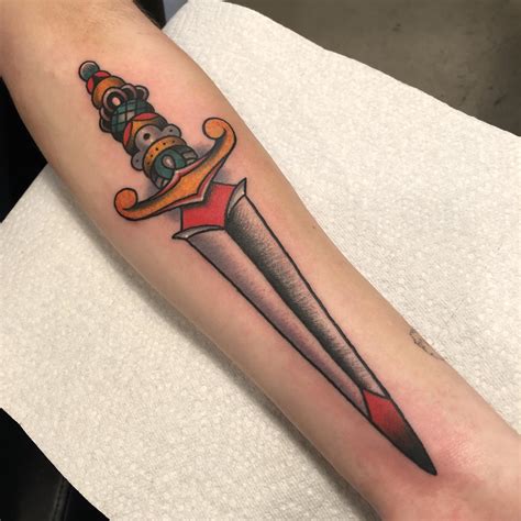 70 Traditional Dagger Tattoo Designs For Men Sharp Ink Ideas