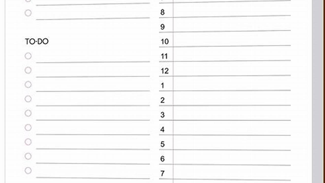 Daily Calendar Notepad