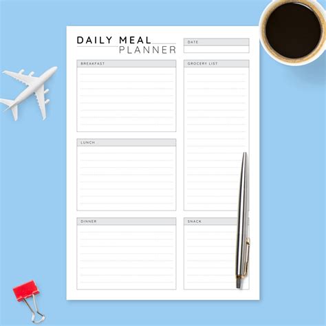 Daily Menu Planner Template