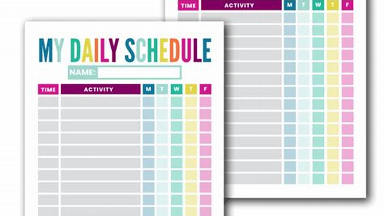 Daily Schedule Template Online: A Comprehensive Guide