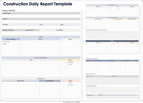 Daily Construction Report Template Excel