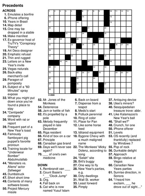 Daily Crossword Puzzle Printable