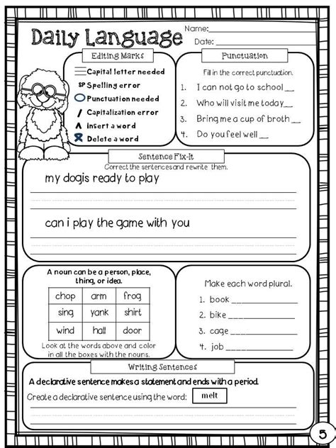 Daily Language Review Free Printables