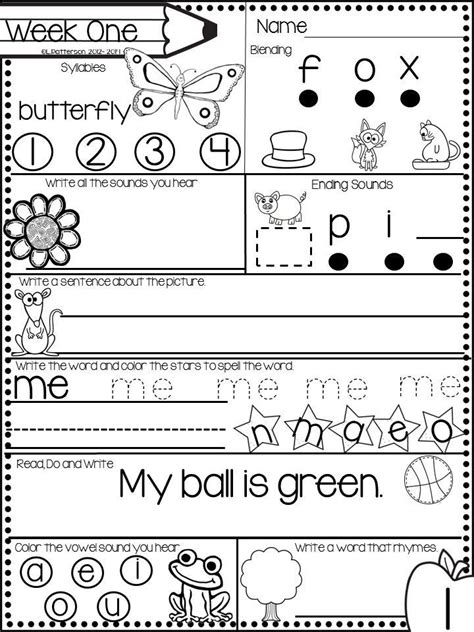 Daily Morning Worksheets For Kindergarten