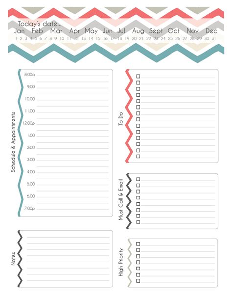 Daily Planner Pages Free Printable