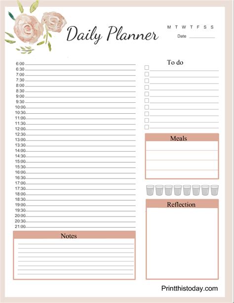 Daily Planner Pages Printable