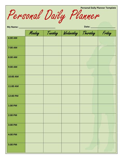 Daily Planner Template Printable