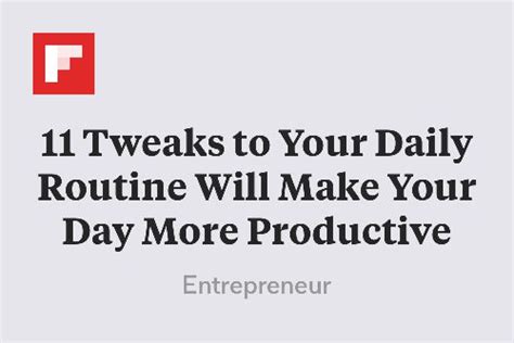 Daily Routine Tweaks