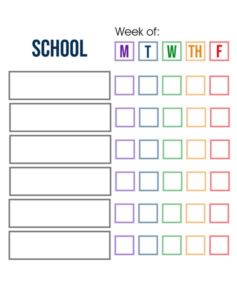 Daily School Schedule Printable For Kids