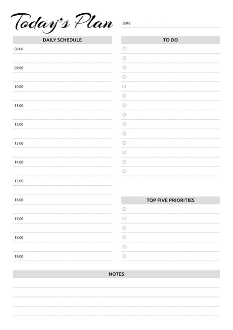 Daily Snd Weekly To Do List Planner Hourly Printable