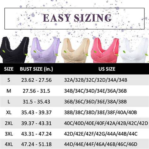 Daisy Bras Size Chart