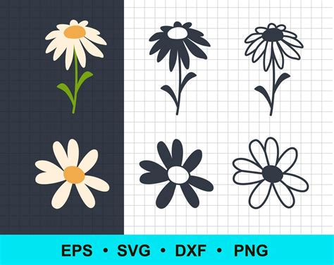 Download Daisy Flower Border Silhouette DXF Files