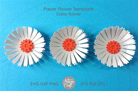 Download Daisy Paper Flower Template Commercial Use For Crafts