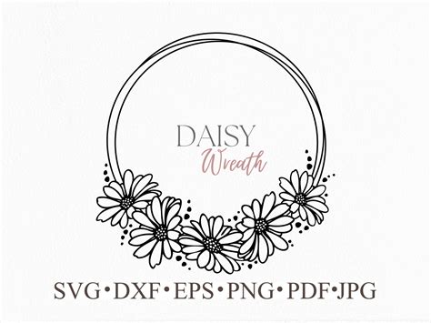 43+ Daisy Wreath SVG, Daisy SVG, Floral Wreath SVG/png/dxf File, Daisy Floral Frame Monogram. Daisy Wreath SVG Daisy SVG Daisy Frame SVG Flower SVG Wedding