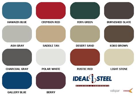 Dakota Steel Color Chart