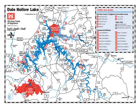 Dale Hollow Lake Fishing Map by Fishing Hot Spots