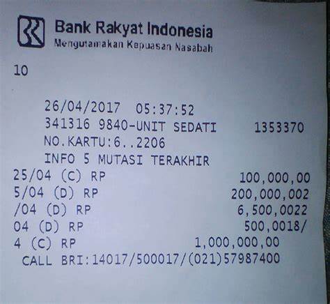 Nomor Rekening Dana Indonesia