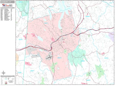 Danbury CT ZIP Code Map