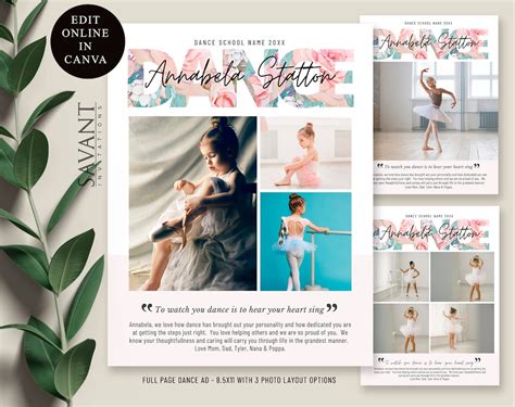 Dance Recital Ad Templates