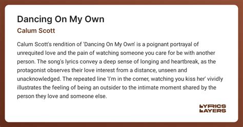 Dancing On My Own Traduction