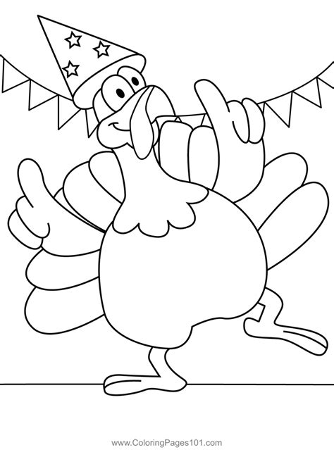 Dancing Turkey Coloring Pages