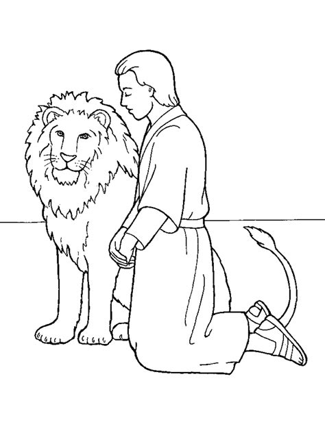 Daniel And The Lions Den Coloring Page Printable